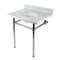 Kingston Brass 30 Console Sink with Brass Legs 8Inch, 3 Hole, Marble WhitePolished Nickel KVBH3022M86 - alternate 1